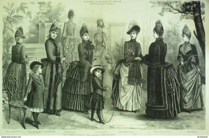 Gravure de mode La Mode illustrée (Maison Coussinet Pardessus hiver) - Picture 1 of 1