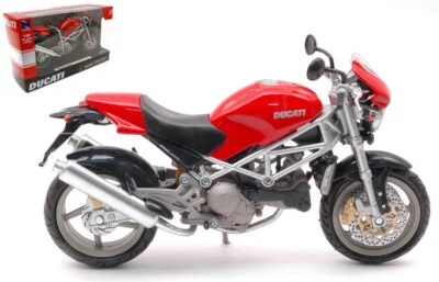 MODELLINO MOTO NEW RAY STATICO DUCATI MONSTER S4 ROSSO MODELLISMO SCALA 1:12 - Immagine 1 di 4