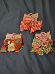 JoJo Siwa Christmas sequins and tie dye hair bows Set of 3 New Red And Green - Picture 1 of 5