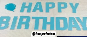 Lawn Letter Greeting 18" Happy Birthday Aqua Yard Card Metal Stakes Included - Picture 1 of 1