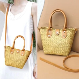 Rattan Straw Bag Hand Woven Crossbody Bag New Handbag for Beach Vacation - Picture 1 of 12
