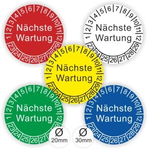 Plaketten Nächste Wartung Prüfplaketten Wartung Etiketten UVV,DGUV Ø:20-30mm AS - Bild 1 von 11