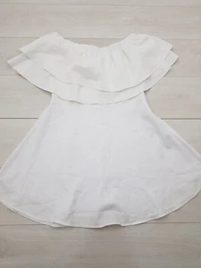 MISSGUIDED Off Shoulder Tunic Top Size 14 White Short Sleeve Smart Casual Summer - Picture 1 of 9