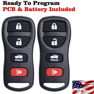 2 para 2004 2005 2006 2007 2008 2009 Nissan 350Z Quest arranque remoto coche llavero Foto 1 de 4