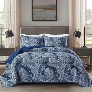 3 Pieces Paisley Quilt Sets Queen Boho Bedspread Coverlet Set-JZH7 - Picture 1 of 39