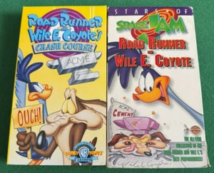 Road Runner & Wile E. Coyote's Crash Course + Stars of Space Jam VHS + FREE DVD - Picture 1 of 3