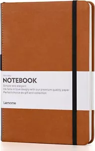 Lemome Grid Paper Notebook Hardcover Classic with Pen Holder - Brown - Picture 1 of 7
