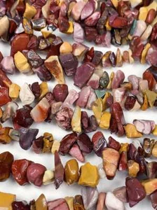 Yellow Red Mookaite Jasper Nugget Pebble Irregular Shaped Chips Beads  32" - Picture 1 of 8