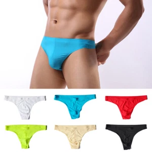 Herren Low-Rise Slips Seamless Silky Ice Silk Unterwäsche Slips Tangas Panti - - Bild 1 von 21