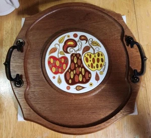 Vintage Cheese Board Cracker Wood Tray Gourmet Royale LTD Japan Fred Press 1970s - Picture 1 of 5