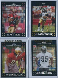 Lote de 7 tarjetas 2007 Topps Chrome Football Xfractor (4 bases, 3 novatos - Brady Quinn) - Imagen 1 de 4