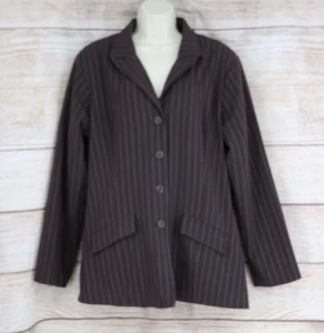 Y2K Classics by Bill Blass Womens Plus Size 16 Stretch Pinstripe Blazer Jacket - Picture 1 of 8