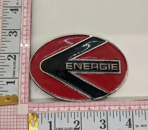 Energie Cowboy Red & Black Enamel Belt Buckle c7 - Picture 1 of 2