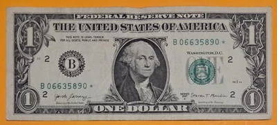 2017A $1 One Dollar Bill B Series Fort Worth Star Note ⭐️ S/N (B06635890*) - Image 1 of 4