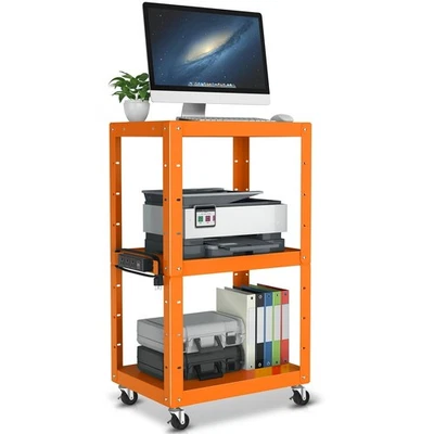 Carro de presentación AV ajustable en altura con tira eléctrica, almacenamiento rodante AV C... Foto 1 de 4