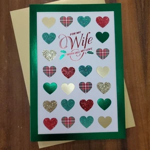 CHRISTMAS for WIFE Greeting Cards *Heirloom* Married Love For Her Heart Hallmark - Picture 1 of 5