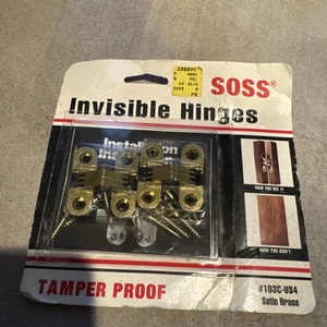Universal Industrial 103CUS4 SOS INVISIBLE HINGE SATIN BRASS - Picture 1 of 4