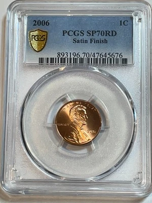 2006 Lincoln Cent PCGS SP70RD Satin Finish Penny Gold Shield - Image 1 of 2