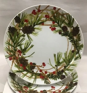 (3) Hallmark Porzellan Mitford Tannenzapfen Beeren Salat Dessert Teller 8,25" Neuwertig - Bild 1 von 5