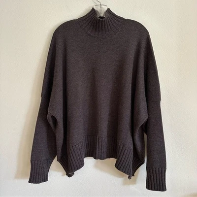Eskandar Brown High Neck Pullover Sweater One Size Merino Wool Quiet Luxury - Image 1 of 4