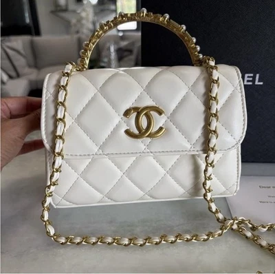 Authentic Brand New Cosmetic makeup bag Beige Leather - Image 1 of 4