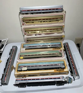 VTG HO Scale Amtrak Cars 10 Pcs (1) Powered 9 Lighted Fleet Coach Bachmann READ - Picture 1 of 19