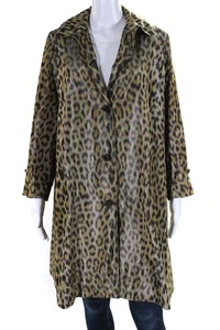 Christian Dior Womens Midi Length Leopard Print Taffeta Jacket Brown Silk Size 2 - Picture 1 of 6