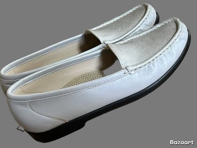 Женские кожаные мокасины без шнуровки туфли на плоской подошве SAS размер 8 1/2 S серебристые - Изображение 1 из 4