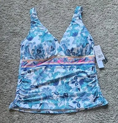 La Blanca Over-The-Shoulder Tankini Swimsuit Top Women's Size 16 NWT - Image 1 of 4