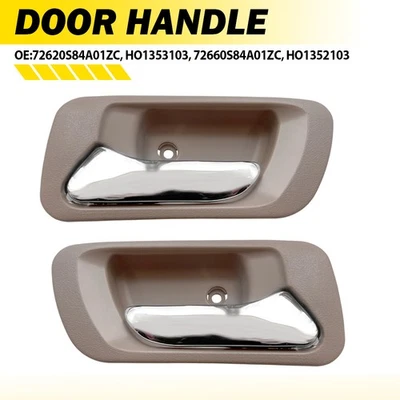 Puerta trasera beige izquierda y derecha manijas de ajuste interior 1998-2002 Honda Accord 1999-2004 Odyssey Foto 1 de 4