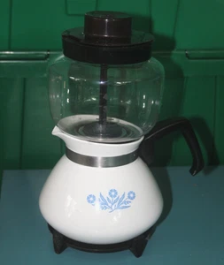 KOMPLETTE Corning Ware 6 Tassen Tropfmaschine Kaffeemaschine blaue Kornblume mit STÄNDER - Bild 1 von 17