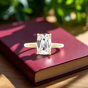 18k Gelbgold 3,10 ct Cushion Cut IGI GIA Lab Grown Old Mine Cut Diamant Ring - Bild 1 von 12