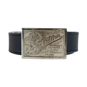 LOUIS VUITTON Saintur Jeans M6812 belt Black SilverHardware leather LV - Picture 1 of 9