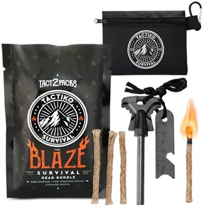 Fire Starter Kit - Premium Flint and Steel Firestarter for Campfires, Hemp Ro... - Picture 1 of 8