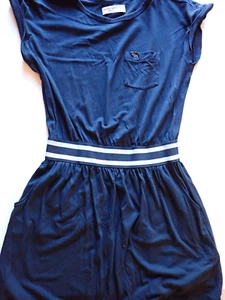 Girls Abercrombie Kids Size 11/12 Short Sleeve Dress Casual Navy - Picture 1 of 23