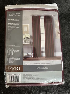 Peri Spellbound bordeaux 32x 95” Rod Pocket Lined Window Curtain Panel 5052-A - Picture 1 of 2