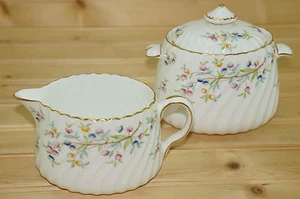 Minton Virginia S429 Creamer, 2 7/8" & Sugar Bowl, 3 1/8" with Lid - Picture 1 of 12