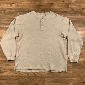 Eddie Bauer Uomo Manica Lunga Termica T Alta XL Base Strato 100% Cotone Grigio Chiaro - Foto 1 di 6