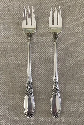 Tenedores de cócteles/mariscos Old Mirror by Towle de plata de ley de 5 3/4" *Dos tenedores* Foto 1 de 2