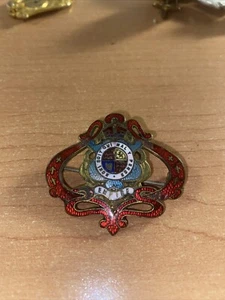 Emaille Pin Brosche Gott und mein Recht wer schlecht denkt - Bild 1 von 4