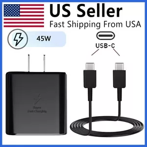 6FT Type Usb-C 45W Super Fast Wall Charger For Samsung Galaxy S23 S22 S21 S20 - Picture 1 of 14
