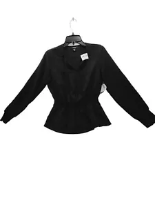 Alfani Peplum Blouse Black SZ PS Long Sleeves V-neck M106 - Picture 1 of 8