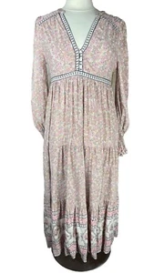 In Loom (Sz L) Bohemian Prairie Dress Ditsy Floral Cottagecore Cowgirl Country - Picture 1 of 16