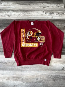 Vintage 90's 1990 Logo 7 Washington Redskins Banned Logo Crewneck Sweater L - Picture 1 of 6