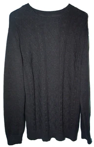 Method Dark Gray Crew Neck Long Sleeve Cable Knit Pullover Sweater Size XL M - Picture 1 of 3