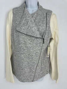 Giacca Moto Donna Truth And Pride Grigio Maglia Crema Pelle Taglia Large Nuova con etichette - Foto 1 di 6