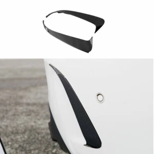 2015-2021 ABS Carbon Fiber Rear Bumper Lip Spoiler Fins Canards For Benz C-Class - Picture 1 of 11