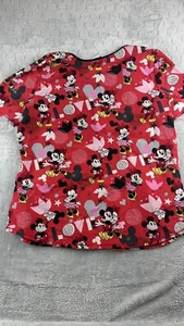 Disney Valentine Short Sleeve Scrub Top Women’s Size Large - Picture 1 of 9