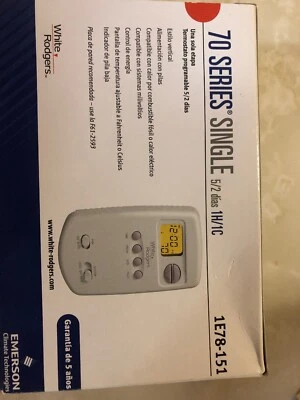 WHITE-RODGERS Low V T-Stat,Stages Heat 1,Stages Cool 1, 1E78-151, White - Image 1 of 3