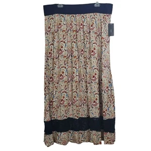 Maxi Falda Boho Campesina Cachemira Encaje Nivel Bohemia por Robert Louis Nueva con Etiquetas Talla 3X - Imagen 1 de 9